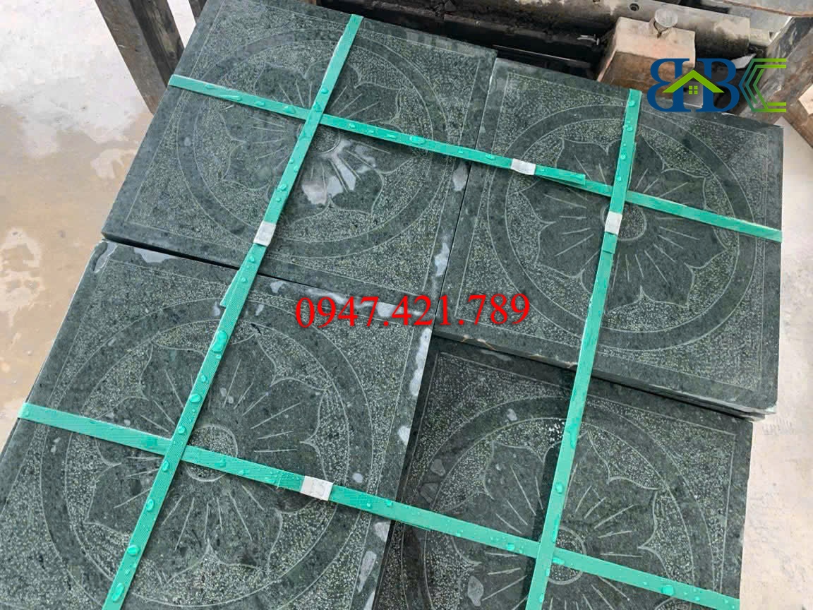 Đá Xanh Rêu Điêu Khắc Hoa