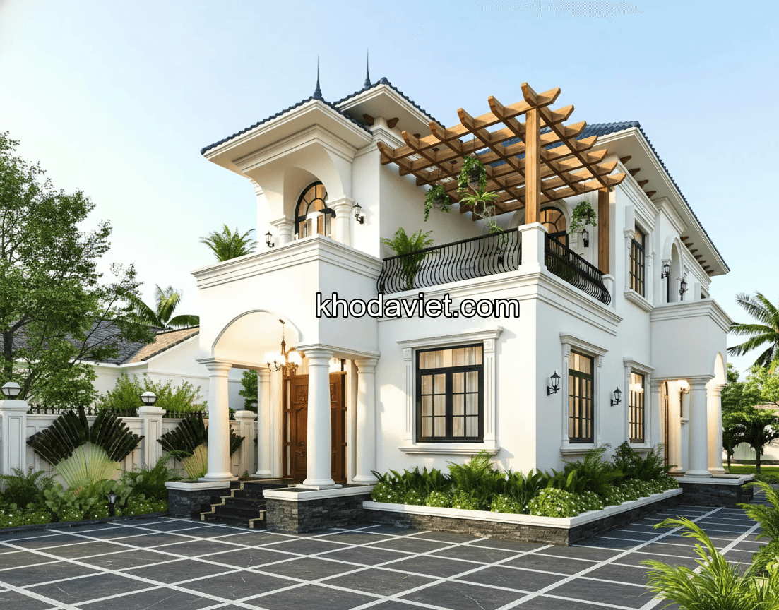 Xu hướng biệt thự mái Nhật 2026: Tại sao đá xanh đen Thanh Hóa được lựa chọn lát sân?