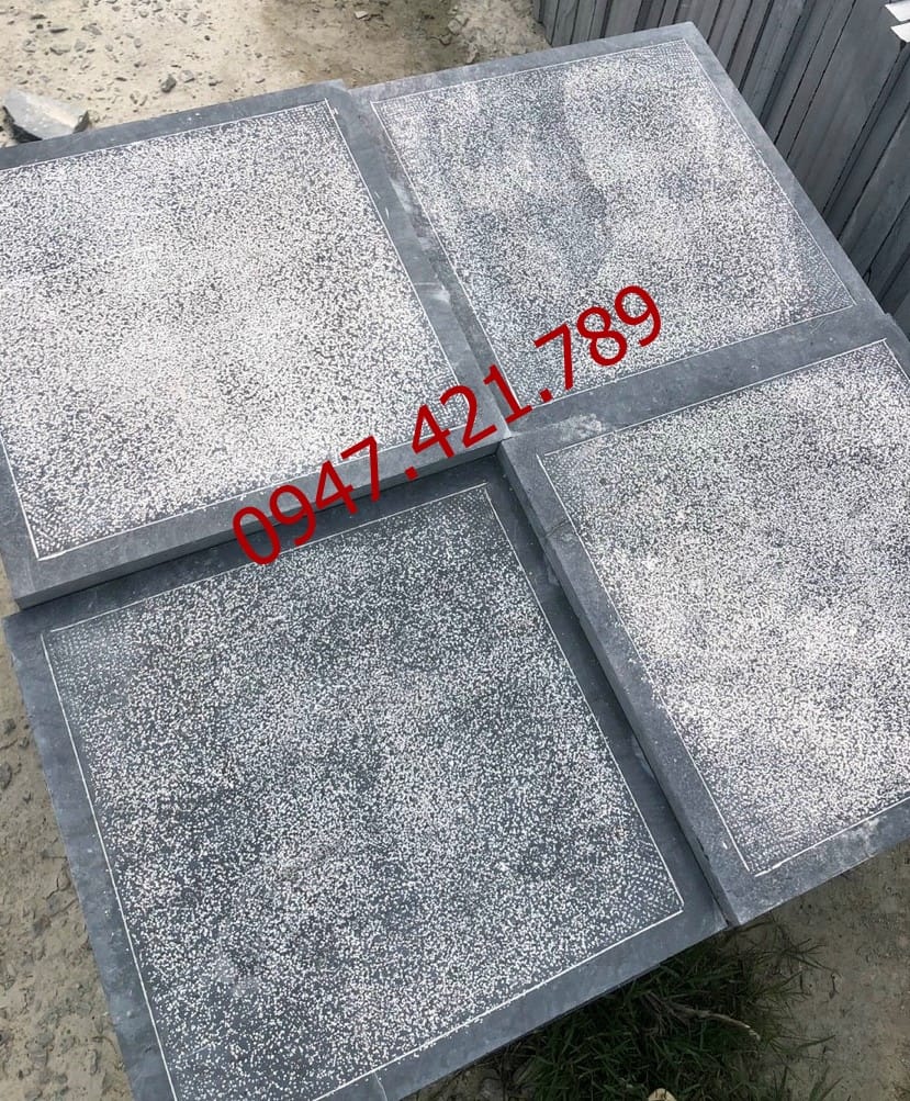 Mẫu đá xanh đen băm nhám cà viền chống trơn đẹp nhất cho sân vườn