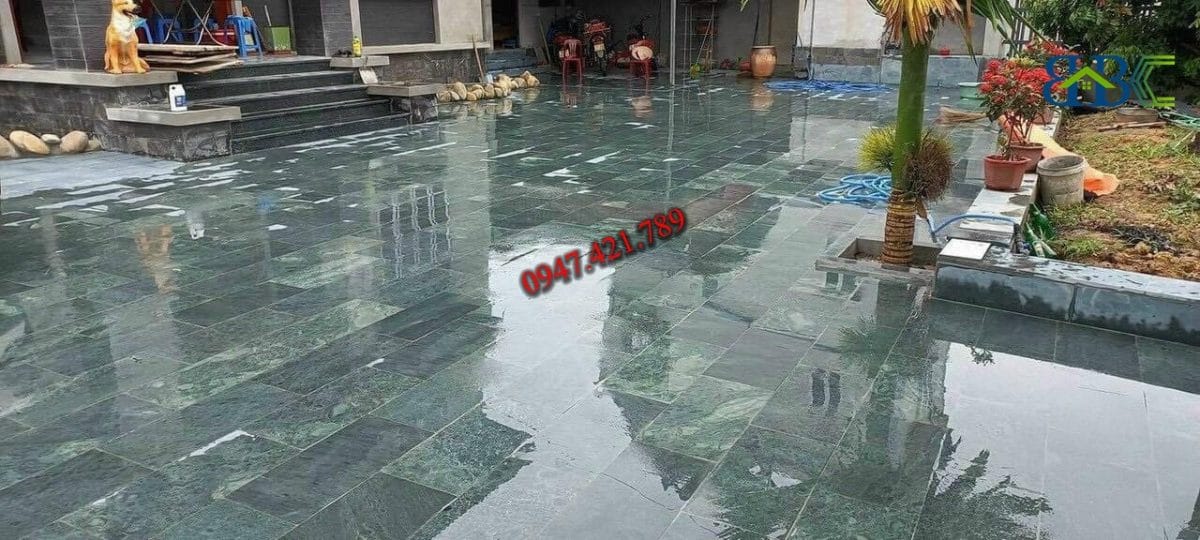 Sân lát bằng đá xanh rêu Thanh Hóa 