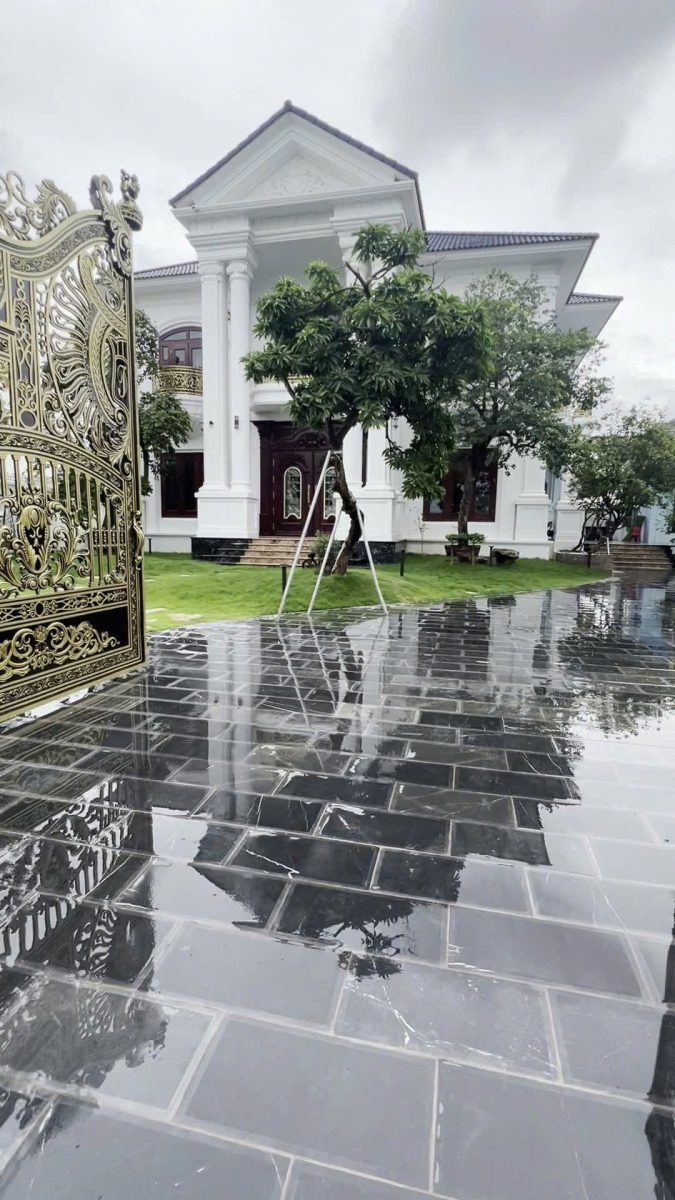 Mẫu đá xanh lát sân vườn đẹp cho biệt thự và nhà phố