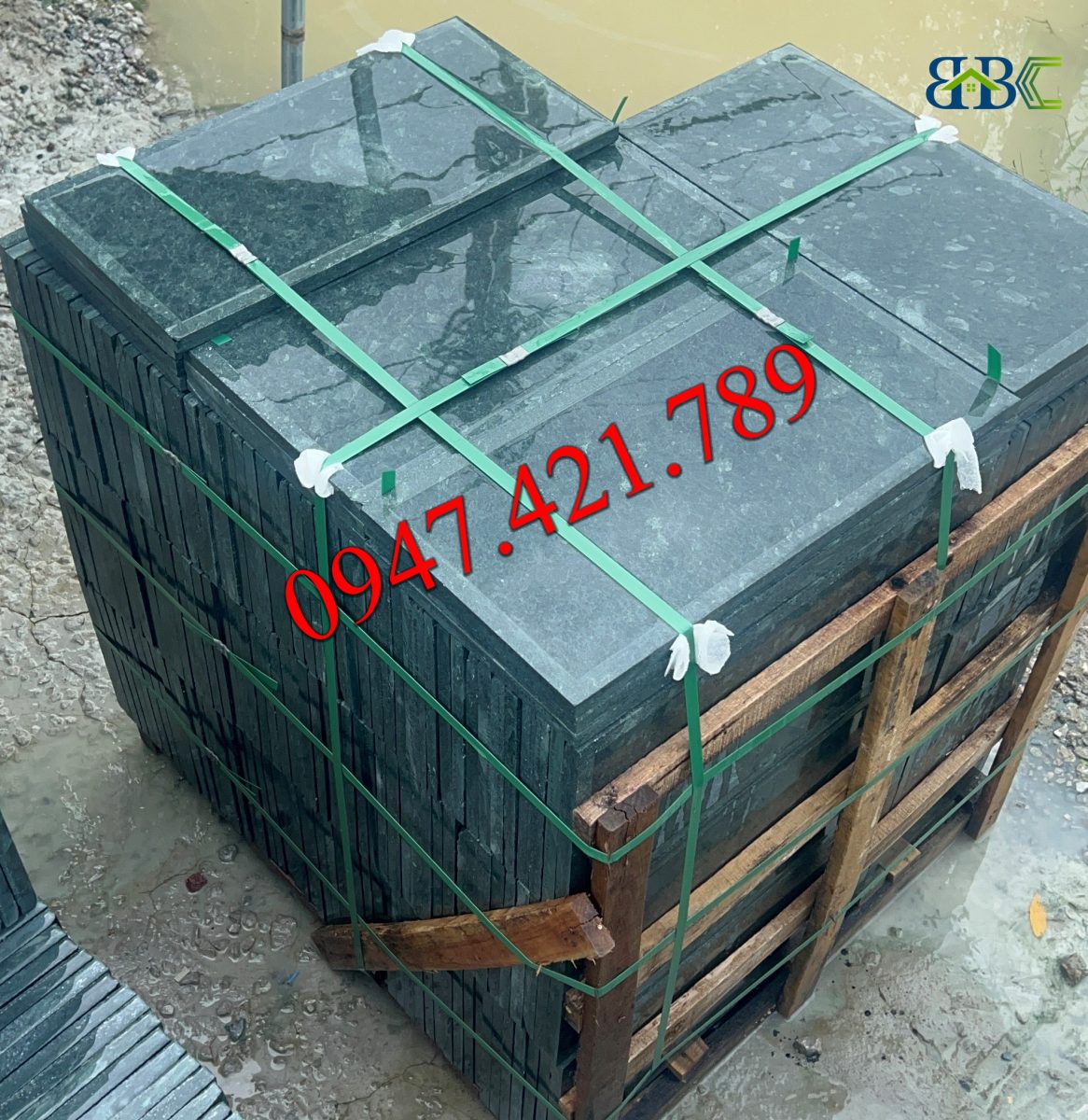 Đá xanh rêu mài cà viền