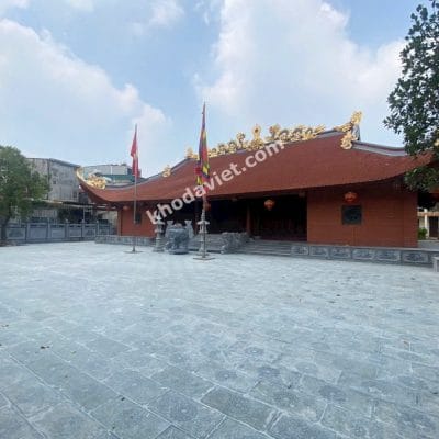 công trình ngoại thất xanh rêu hoa văn