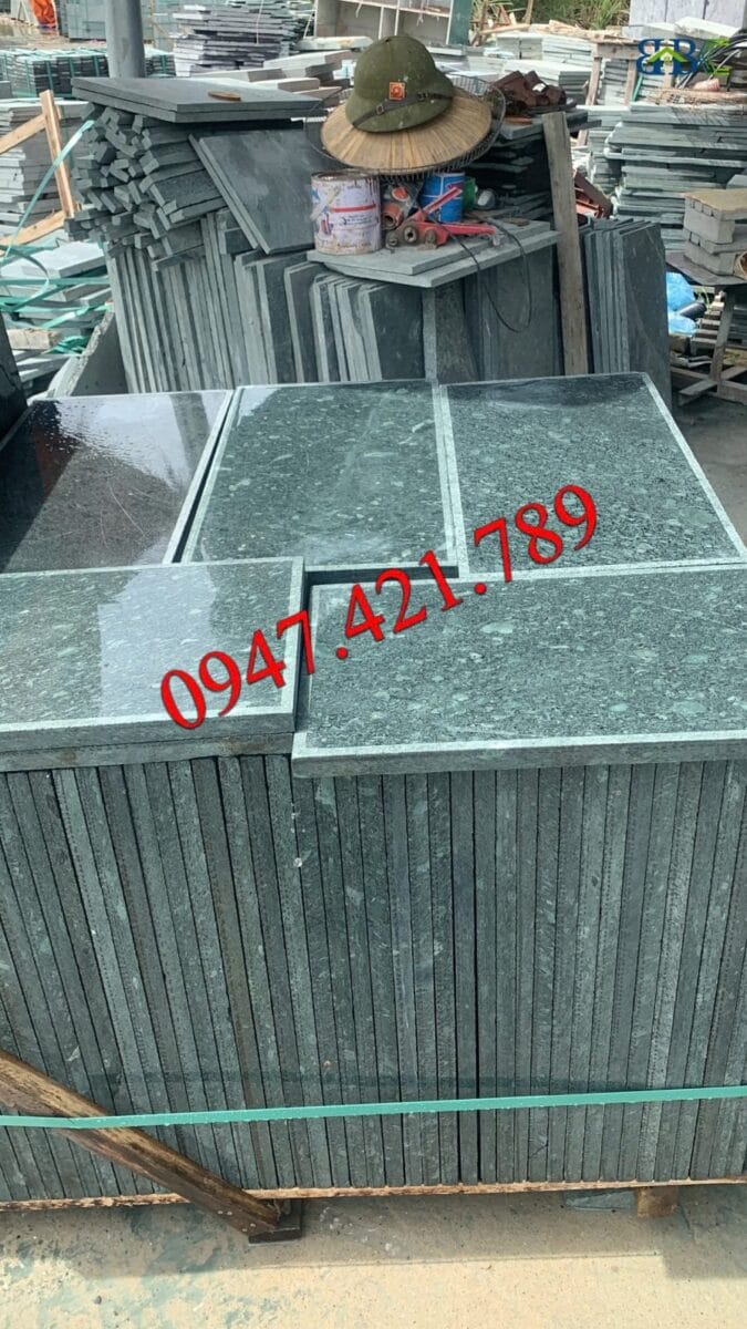 Đá xanh rêu Thanh Hóa mài mặt cà viền