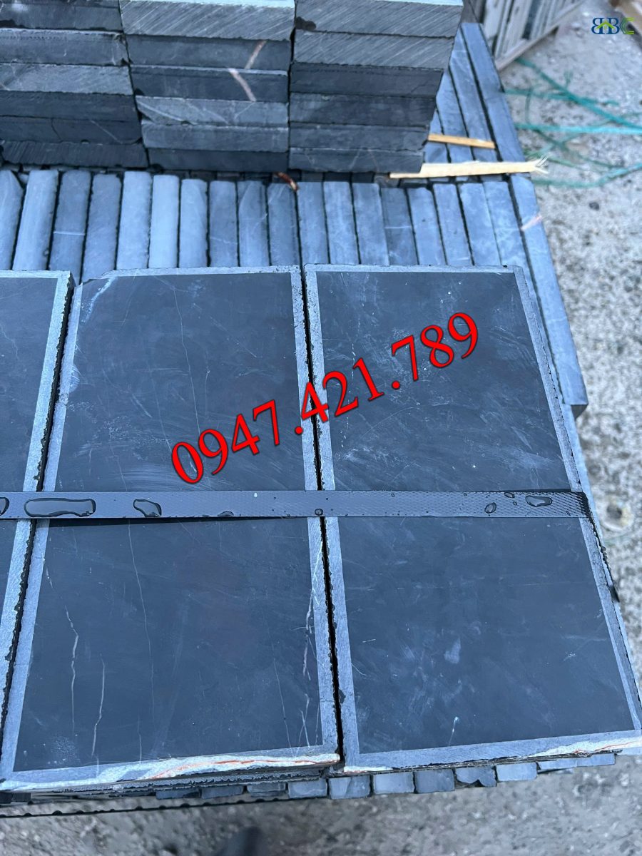 Đá xanh đen mài cà viền